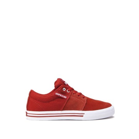 Supra Stacks II Vulc Kids Low Tops Shoes Red UK 49LQV